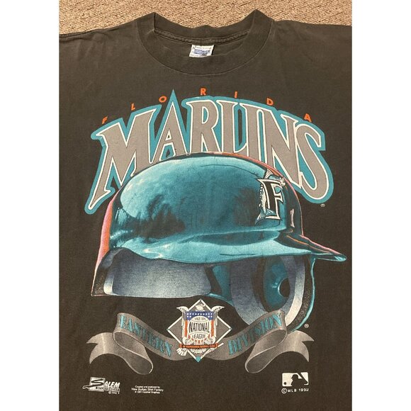 Vintage 1992 Large Florida Marlins MLB Baseball Single Stitch T-Shirt USA - Picture 3 of 10
